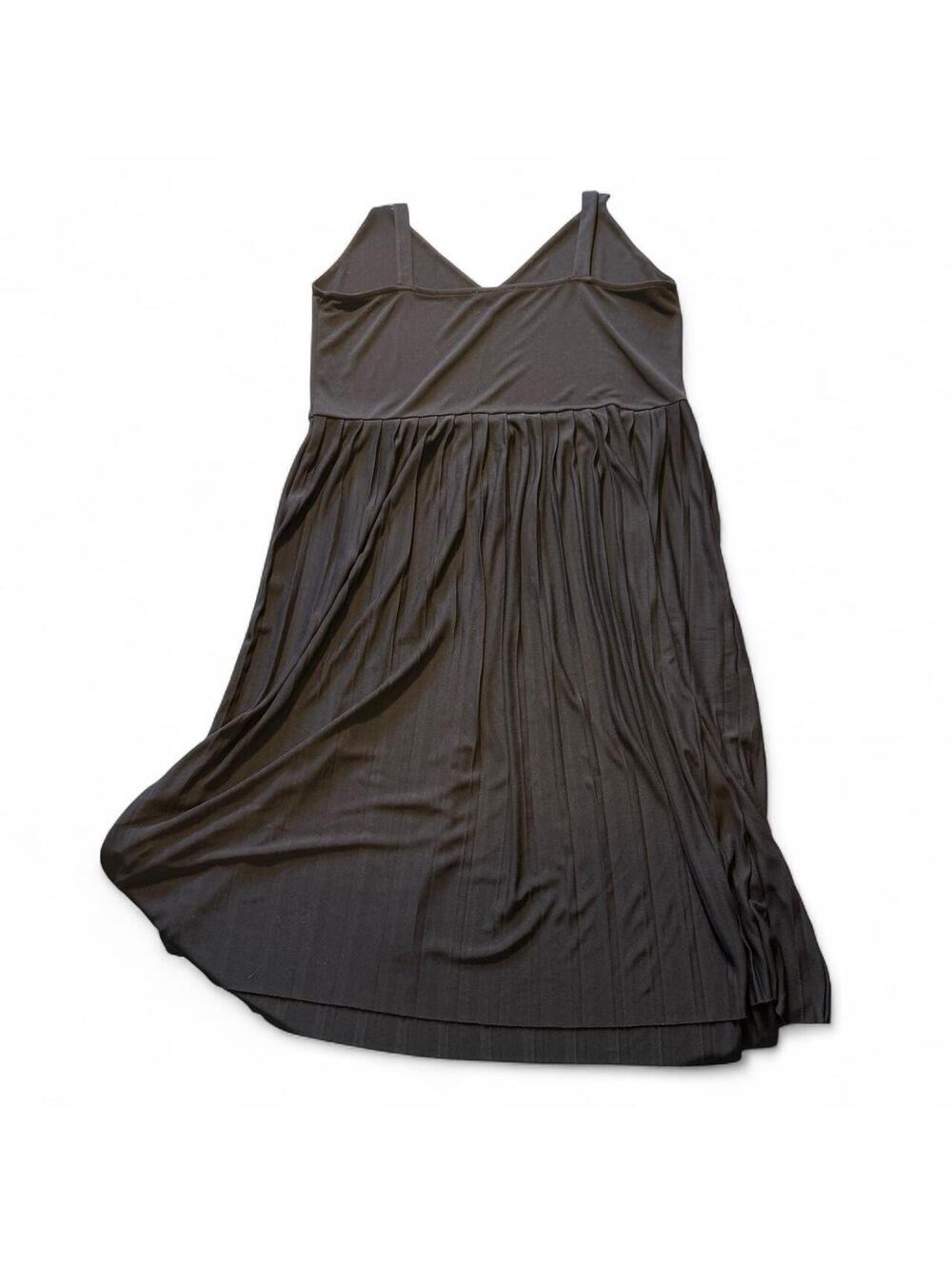 Zara Pleated Skirt Little Black Dress Size Lg Ballerina Basic - Picture 3 of 7